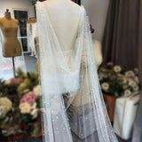 Veil/Cape with Pearls/Glitter Cape for Bridal /Shawl with Pearls Evening Cape