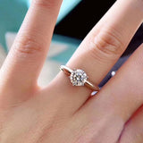 2.0-3.0-5.0ct Moissanite Engagement Ring 14K White Gold Plated Lab Diamond