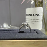 1 CT -100% GRA Moissanite Halo Engagement Wedding Ring With Side Stone-Fine Jewelry