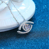 Evil Eye Greek Protection moissanite Pendant D- Color Ideal Cut