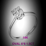 New Handmade Oval Rings 14K Yellow Gold 1.5CT 1.0CT Moissanite Engagement Rings -Fine Jewelry