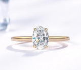 New Handmade Oval Rings 14K Yellow Gold 1.5CT 1.0CT Moissanite Engagement Rings -Fine Jewelry