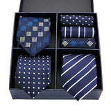 Men's Gift Box Tie 100% Silk Classic Jacquard Woven Tie and Hanky Set