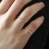 Plated 14k Gold Simple Pavé Diamond Exquisite Ring