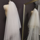 Long Lace Handmade Wedding Veil 4 Meters with Comb- Blusher
