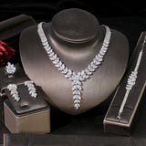 Swarovski Crystal Luxury Bridal Jewelry Set Crystal Crown 4pcs