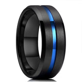 8mm Men Groove Beveled Edge Stainless Steel Wedding Band