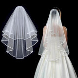 Wedding Veil Two Layer 75cm Comb Veil for Bride Wedding Accessories