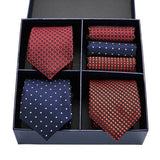 Men's Gift Box Tie 100% Silk Classic Jacquard Woven Tie and Hanky Set