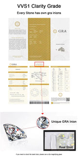 2CT VVS1 Moissanite Diamond Heart Pendant Necklace