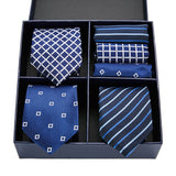 Men's Gift Box Tie 100% Silk Classic Jacquard Woven Tie and Hanky Set