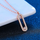 Elegant & Contemporary Moissanite Pendant Necklace in 18K Rose Gold Plating
