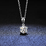 D Color VVS1 Moissanite Necklace 2 Ct Round Brilliant Diamonds Solitaire Pendant