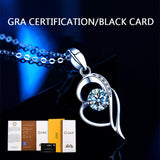 14k White Gold Heart Necklace Brilliant Cut Moissanite Pendant