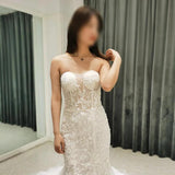 New Beautiful Strapless Mermaid Wedding Dress lace