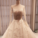 New Royal Train with Long Sleeve Gown