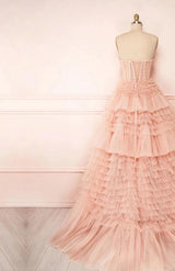 NEW 2022 Gorgeous Blush Pleated Sweetheart Princess Ball Gown Corset Adjustable Tie-back Evening Dresses