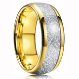 8mm Men Groove Beveled Edge Stainless Steel Wedding Band