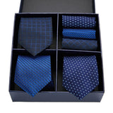 Men's Gift Box Tie 100% Silk Classic Jacquard Woven Tie and Hanky Set