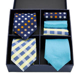 Men's Gift Box Tie 100% Silk Classic Jacquard Woven Tie and Hanky Set
