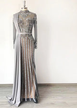 NEW ARRIVAL 2022 Luxury Evening Dress Beading Sequined Long Sleeves Mermaid Sparkly