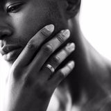 Men's Personalized Spinner Ring 6mm Stainless Steel Rotatable Wedding Band Custom Name/Date/Initial