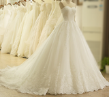 Charming Sweetheart Applique Lace Vintage Bridal Wedding Dress