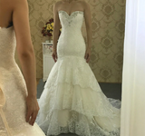 Wedding Gown Lace Mermaid Champagne and Ivory Wedding Dresses Bridal Gown