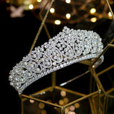 Luxury Bridal Swarovski Wedding Crown Tiara with Pearl and Crystals