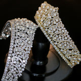 Luxury Bridal Swarovski Wedding Crown Tiara with Pearl and Crystals