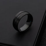 Men's Black Simple Stainless Steel Ring