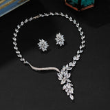 Women Crystal Novel branches and leaves style Bridal Jewelry Sets Earrings Necklace Wedding Jewelry Accessories