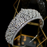 Luxury Bridal Swarovski Wedding Crown Tiara with Pearl and Crystals