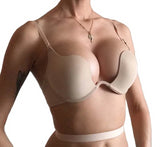 U Plunge Half Cup Brassiere Underwear Push Up