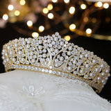 Luxury Bridal Swarovski Wedding Crown Tiara with Pearl and Crystals
