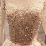 New Royal Train with Long Sleeve Gown