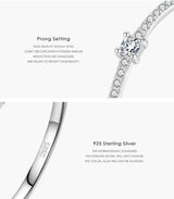 Sterling Silver Simple Square Clear CZ Charm Finger Ring