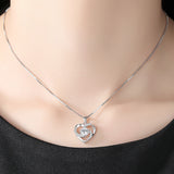 0.8CT Moissanite Heart Pendant Necklace Sterling Silver Mother's Day Anniversary Gift