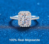 Certified Radiant Cut Moissanite Wedding/Engagement Ring 1CT 2CT Colorless VVS Diamond