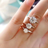 2.0-3.0-5.0ct Moissanite Engagement Ring 14K White Gold Plated Lab Diamond