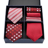Men's Gift Box Tie 100% Silk Classic Jacquard Woven Tie and Hanky Set