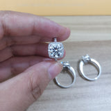 Moissanite Diamond Ring 1CT 2CT 3CT Brilliant Diamond Halo Engagement Rings- Sterling Silver
