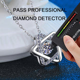 14K White Gold Real GRA Moissanite Necklace 0.5ct Lab Diamond Necklace Fine Jewelry