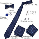 Luxury Gift Box Men's Tie Set Luxurious Silk Tie Necktie Set for Men- 8pcs