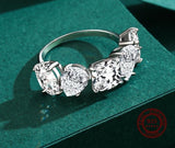 Genuine Sterling Silver Luxury Dazzling Cubic Zirconia Ring Classic Wedding Statement Jewelry