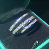 Sterling silver Cushion cut 8mm AAAAA Cz Stone Wedding Band