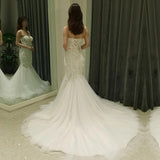 New Beautiful Strapless Mermaid Wedding Dress lace