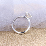 D Color Moissanite Adjustable Engagement Rings- 18K White Gold Plated Fine Jewelry