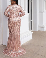 Plus Size Women Sexy Mermaid Curvy Dress Sequins