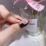 1 CT -100% GRA Moissanite Halo Engagement Wedding Ring With Side Stone-Fine Jewelry